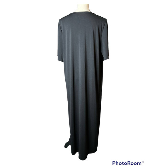 Bob Mackie Wearable Art Dress in Black with Embroidered Neckline Blue Size Large - Picture 2 of 5